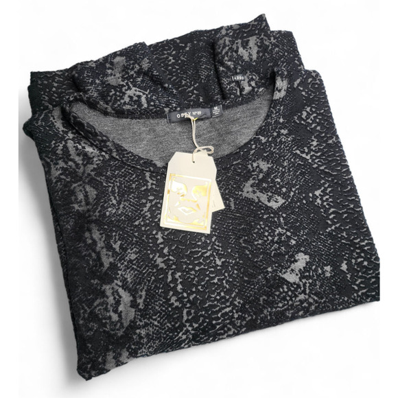 NWT Obey No 89 Sidewinder Long Sleeve Top Black Burnout Textured USA Made Size M - Picture 9 of 10